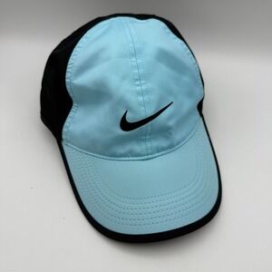 Nike Featherlight Dri-FIT Hat Women's Running Lightweight Cap‎ Black Blue OS